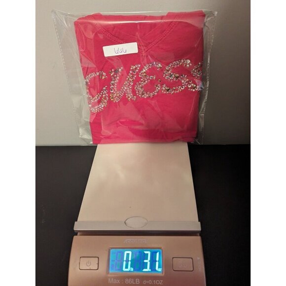 Vintage Y2K Sequin Guess Women's Size Medium Pink Shirt - Picture 10 of 10